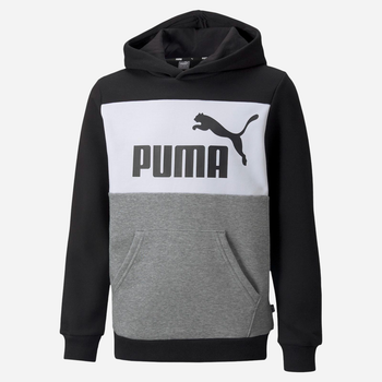 Дитяче худі для хлопчика Puma ESS Block Hoodie FL B 84908101 128 см Чорний/Білий (4064535880731)