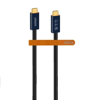Кабель APEXSUN USB-C Coaxial Cable USB4, 240Вт, 8K/4K Video, 40Gbps, 1.2м