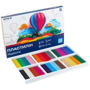 Пластилін Kite Classic K-089, 24 кольори, 480 г