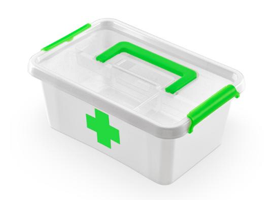 Пластиковий контейнер для зберігання ліків аптечка Orplast 1126 Antibacterial 4,5 л ручка + вкладиш 29x20 см