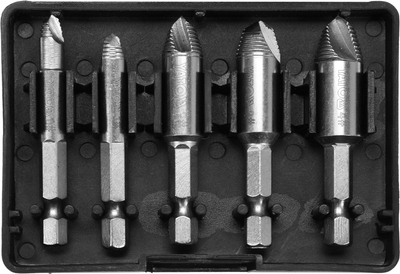 Набір екстракторів YATO HEX 1/4", HSS 4241, для видалення зломаних гвинтів 5 шт (YT-06035)