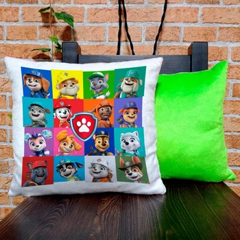 Подушка плюшевая квадратная 32х32см с принтом Paw patrol Щенячий патруль