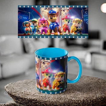 Чашка голубая внутри 330мл с принтом Щенячий патруль Paw patrol 1