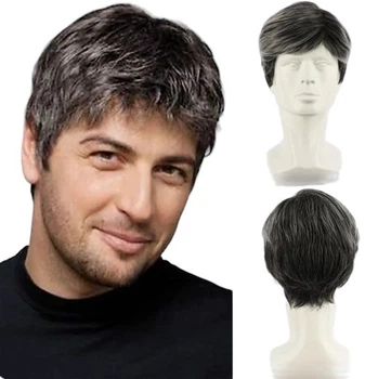 Парик мужской короткий черный с сединой VC Men 3571 / MW002A