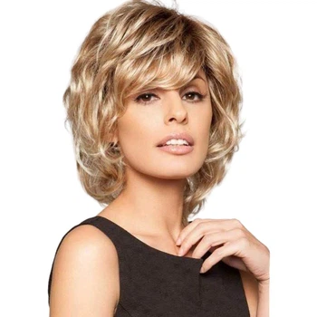 Парик пшеничный короткий, натуральные синтетические волосы VC WIG-450