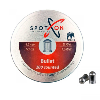 Пули пневматические SPOTON Bullet 4.5 мм, 200 шт, 0.9гр