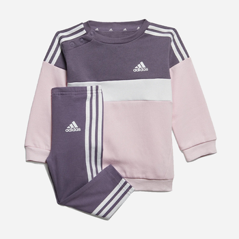 Dres sportowy ciepły (bluza + spodnie) dla dziewczynki Adidas IG 3S TIB FL TS IJ6325 74 cm Różowy/Fioletowy (4066762696932)