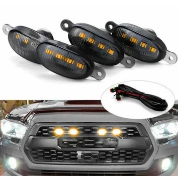Світлодіодні габаритні вогні в решітку радіатора Жовтий 12V підсвічування решітки радіатора (к-т 4шт.)