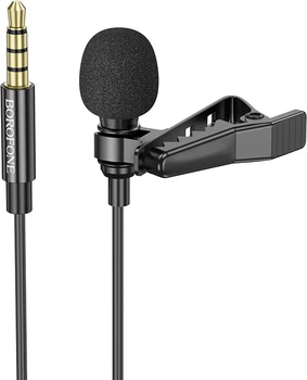 Петличний мікрофон Borofone BFK11 (3,5 мм) Black (36176)