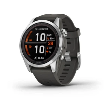 Смарт-годинник GARMIN Fenix 7S Pro Solar Silver w. Graphite Band (010-02776-01)