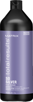 Szampon Matrix Total Results Color Obsessed So Silver do neutralizacji zażółcenia farbowanych włosów blond 1 l (3474630741683)