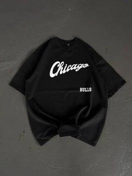 Стильна чоловіча футболка Chicago Bulls оверсайз M чорна (F188)