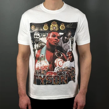 Футболка с принтом боксер Майк Тайсон Mike Tyson XL Белый Ф СП016-Б XL