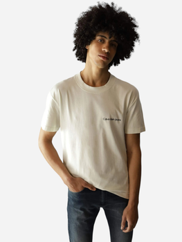 Koszulka męska bawełniana Calvin Klein Jeans J30J324671-CGA XL Beżowa (8720109353273)