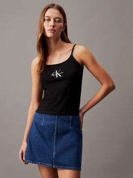 Koszulka na ramiączkach damska Calvin Klein Jeans J20J223105-BEH S Czarna (8720109317329)