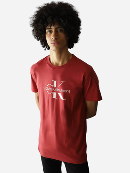 Koszulka męska bawełniana Calvin Klein Jeans J30J325190-XA0 M Bordowa (8720109361216)