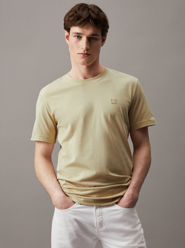 Koszulka męska bawełniana Calvin Klein Jeans J30J325268-LFU L Oliwkowa (8720109367119)