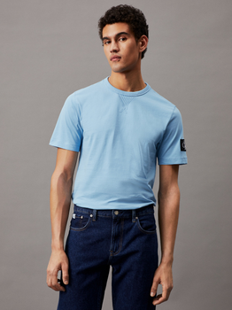 Koszulka męska bawełniana Calvin Klein Jeans J30J323484-CEZ M Błękitna (8720109368468)