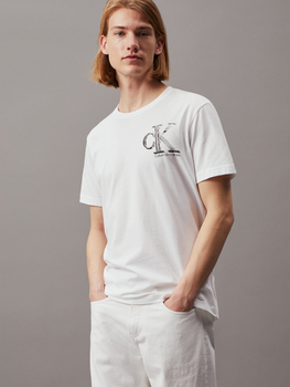 Koszulka męska bawełniana Calvin Klein J30J325498-YAF XL Biała (8720109362497)