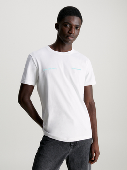 Koszulka męska bawełniana Calvin Klein Jeans J30J325489-YAF L Biała (8720109369359)