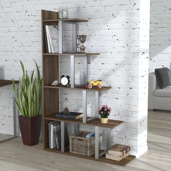 Стелаж-перегородка L-160 сріблястий Loft Design Горіх Модена