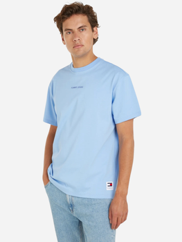 Koszulka męska bawełniana Tommy Jeans DM0DM18266-C3S XL Błękitna (8720646746309)