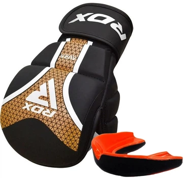 Перчатки для ММА RDX SHOOTER AURA PLUS T-17 L капа в комплекте Black/Golden (GSR-T17BGL-L+)