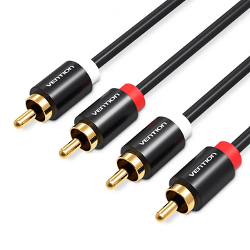 Мультимедійний кабель Vention 2RCA to 2RCA Audio Cable тюльпани 1 м Black (VAB-R06-B100)