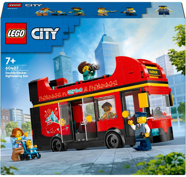 Zestaw klocków LEGO CIity Czerwony, piętrowy autokar 384 elementy (60407)