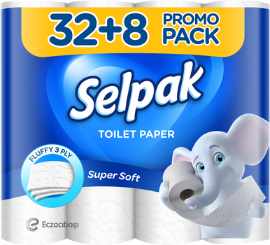 Туалетний папір Selpak Білий 32+8 шт (8690530059474)