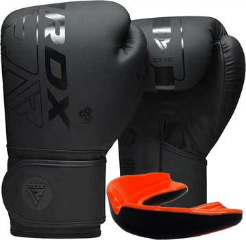 Боксерські рукавиці RDX F6 Kara 10 унцій + Капа Matte Black (BGR-F6MB-10OZ)