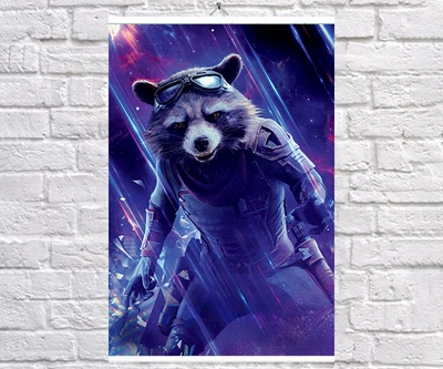 Постер BEGEMOT Мстители Супергерои MARVEL Реактивный Енот Ракета Стражи галактики 40x61 см (1120971)