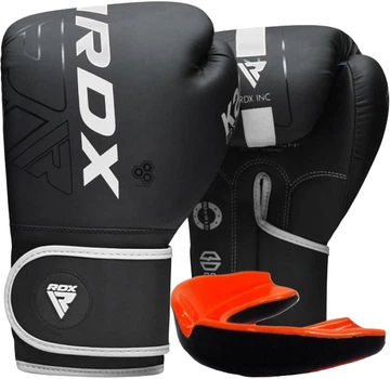 Боксерские перчатки RDX F6 Kara 10 унций + Капа Matte White (BGR-F6MW-10OZ)