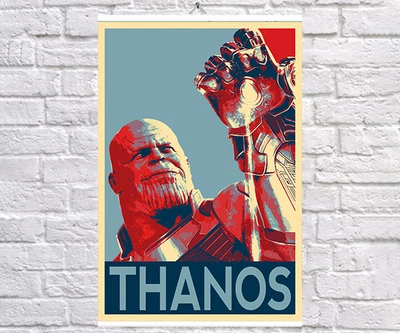 Постер плакат BEGEMOT Поп-Арт Суперзлодеи MARVEL Танос титан Thanos 40x61 см (1121238)