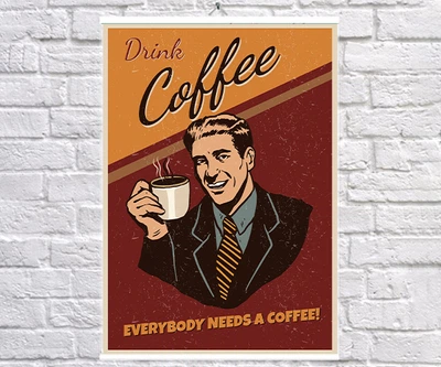 Постер BEGEMOT Ретро Пейте кофе 40x61 см (1120143)