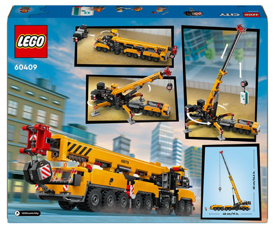Конструктор LEGO City Жовтий пересувний будівельний кран 1116 деталей (60409) 