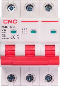 Модульний автоматичний вимикач CNC Electric YCB9-80M 3P C63 6ka (NV821587)