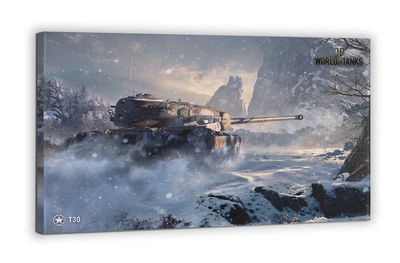 Картина на холсте BEGEMOT WOT Танк T30 World of Tanks Галерейная натяжка 35х40 см (1110223)
