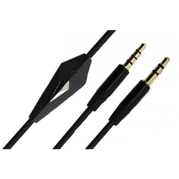 Кабель з мікрофоном AUX Audio mini-jack TRRS - TRS 3.5 мм 1.2м Чорний (B00665)