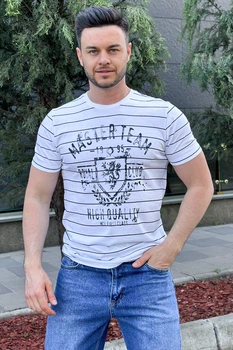 Футболка с принтом Trend Collection 35684 Белый (BEYAZ) 2XL