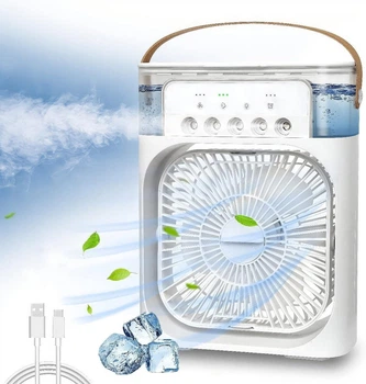 Настільний вентилятор зі зволожувачем повітря 4в1 Air Cooler Fan USB Білий (VS7006737-1)