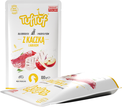 Mokra karma dla psów TufTuf Kaczka z jabłkiem 10x100 g (5903802475777)