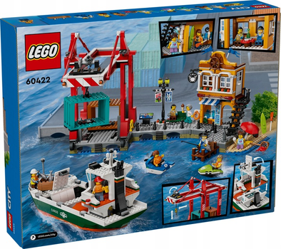 Zestaw klocków LEGO City Nadmorski port ze statkiem towarowym 1226 elementów (60422)