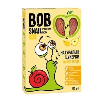 Натуральні Яблучно-Грушеві цукерки ТМ BOB SNAIL (УЛИТКА БОБ) 120 г