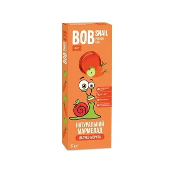 Натуральний Фруктовий Мармелад Яблуко-Морква ТМ BOB SNAIL 27 г мармелад без цукру Равлик Боб