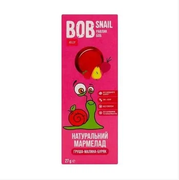 Натуральний Фруктовий Мармелад Малина-Буряк ТМ SNAIL BOB (РАВЛИК БОБ) 27 г