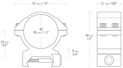 Кольца Hawke Match d - 30 мм Medium Weaver (00-00001572)