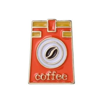 Брошь-значок BROCHE бижутерия Пачка кофе оранжевая BRGV114211