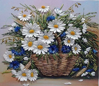 Алмазная мозаика ColorArt 40х50 Букет ромашек и васильков SP122