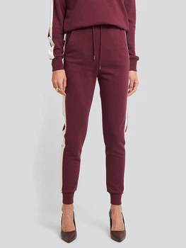Спортивные штаны женские NA-KD 1018-004070-0212 XS Бордовые (7325942147501)